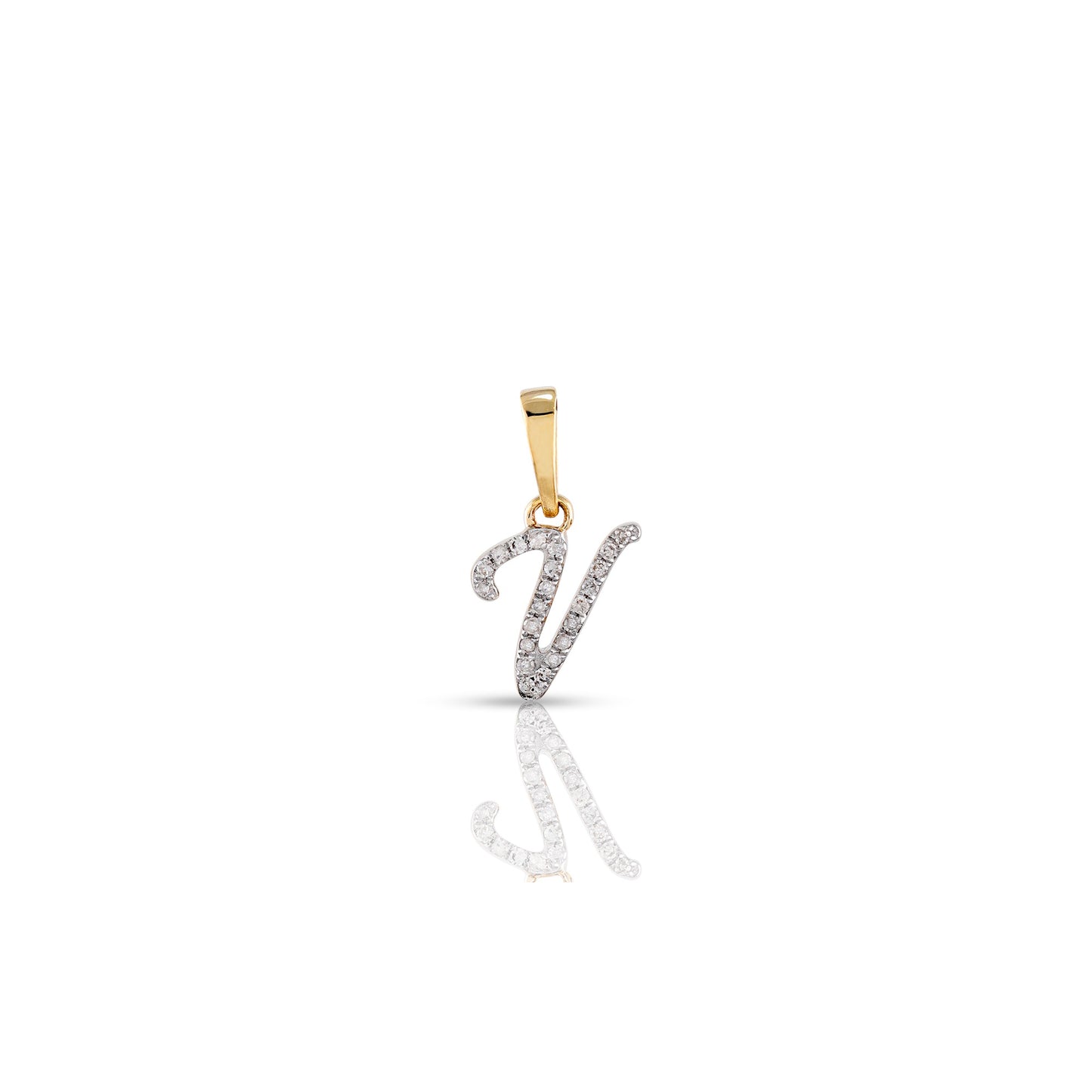 Yellow Gold Diamond Initial Pendant | Customizable Luxury Jewelry