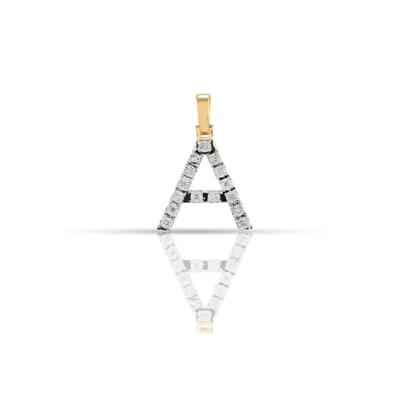Yellow Gold Initial Letter Pendant | Customizable with Diamonds