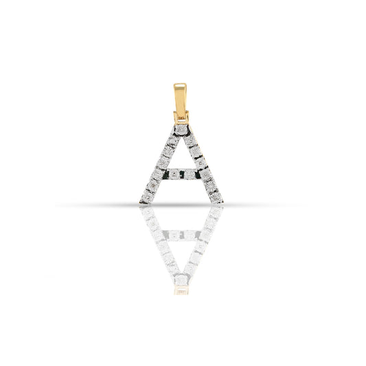Yellow Gold Initial Letter Pendant | Customizable with Diamonds