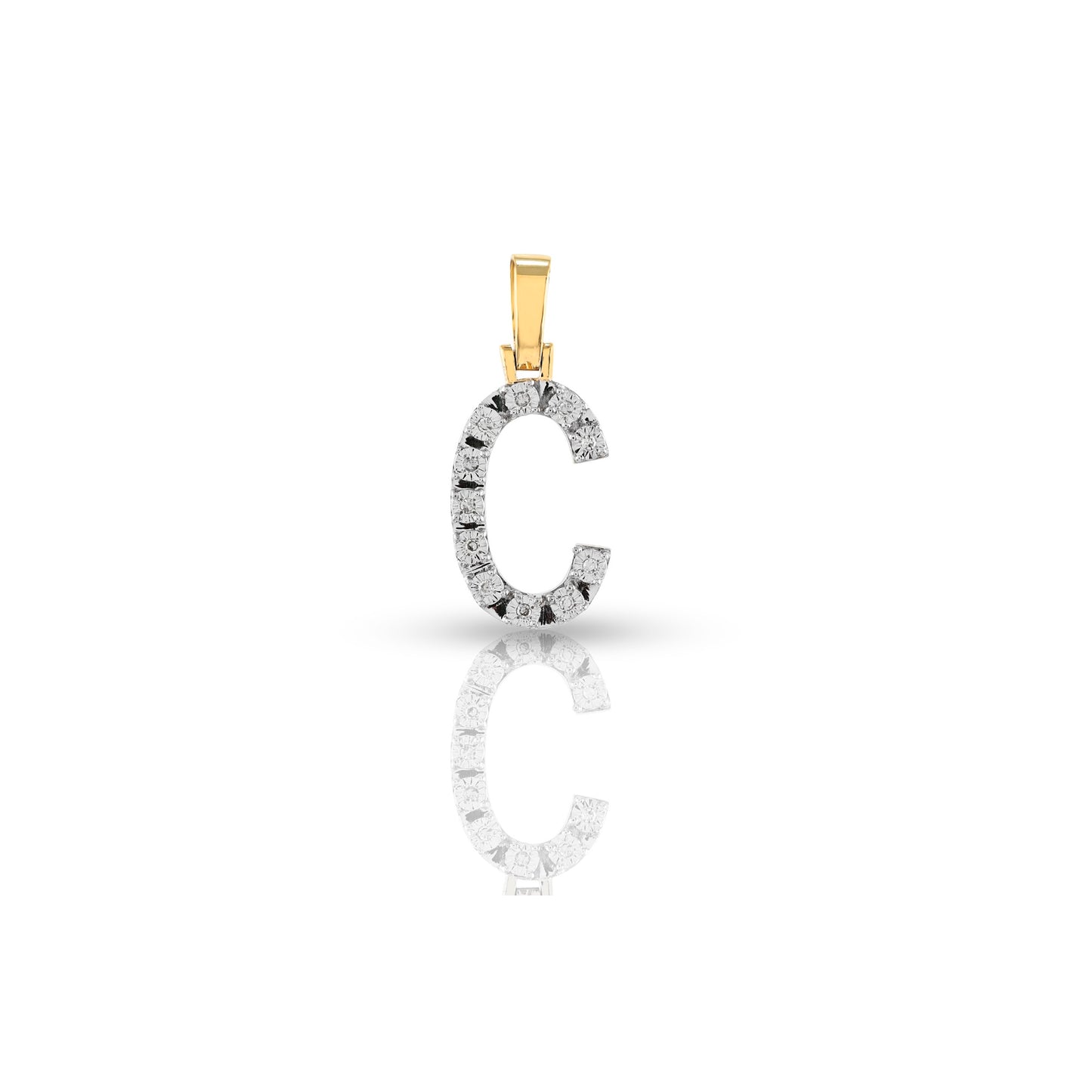 Yellow Gold Initial Letter Pendant | Customizable with Diamonds