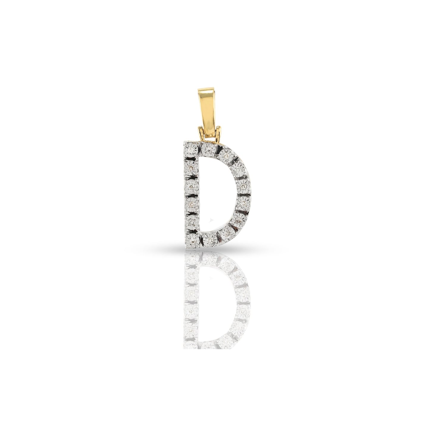 Yellow Gold Initial Letter Pendant | Customizable with Diamonds