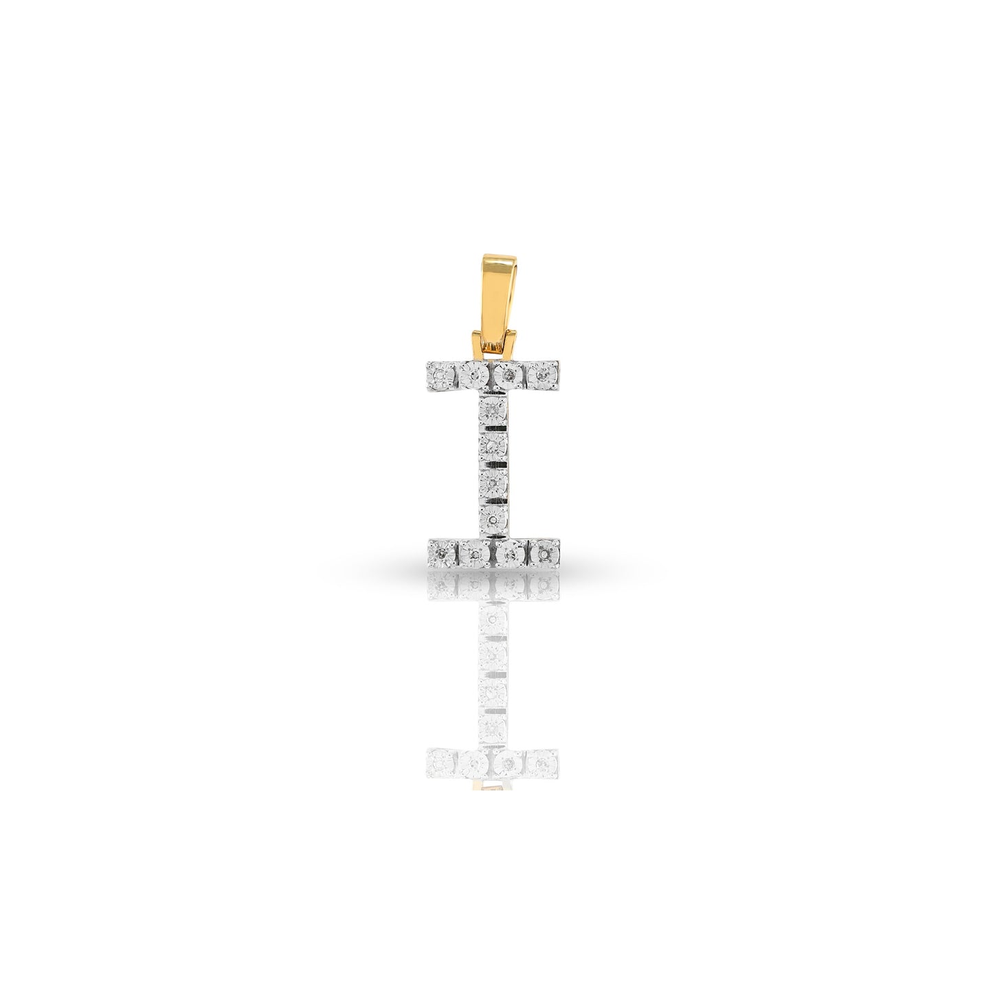 Yellow Gold Initial Letter Pendant | Customizable with Diamonds
