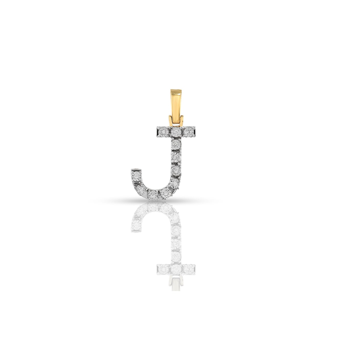 Yellow Gold Initial Letter Pendant | Customizable with Diamonds