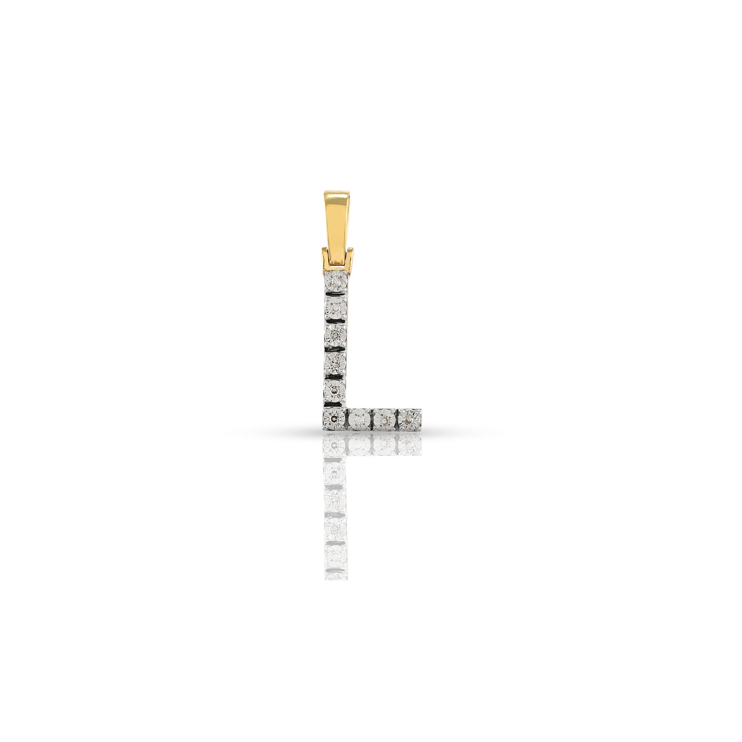 Yellow Gold Initial Letter Pendant | Customizable with Diamonds