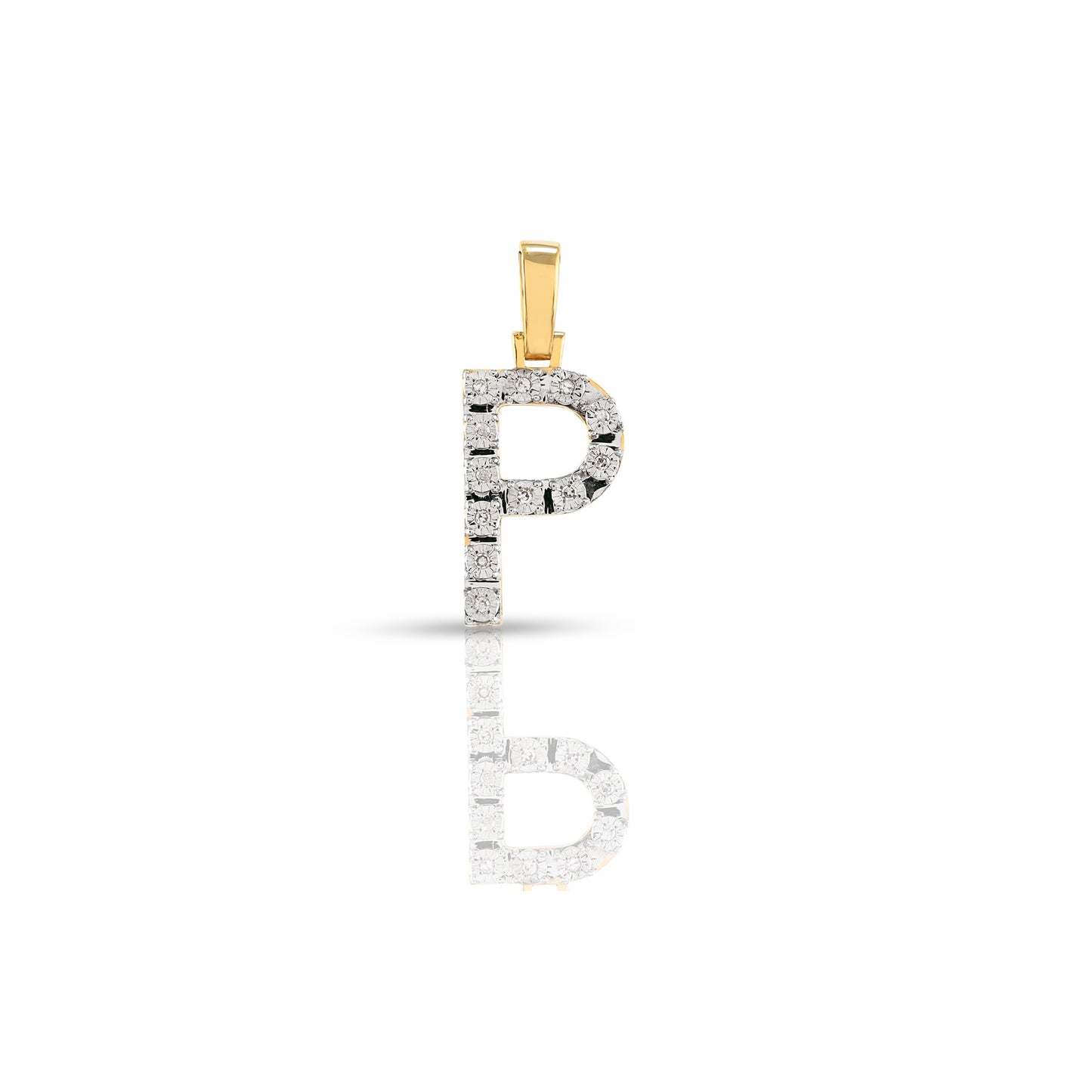 Yellow Gold Initial Letter Pendant | Customizable with Diamonds
