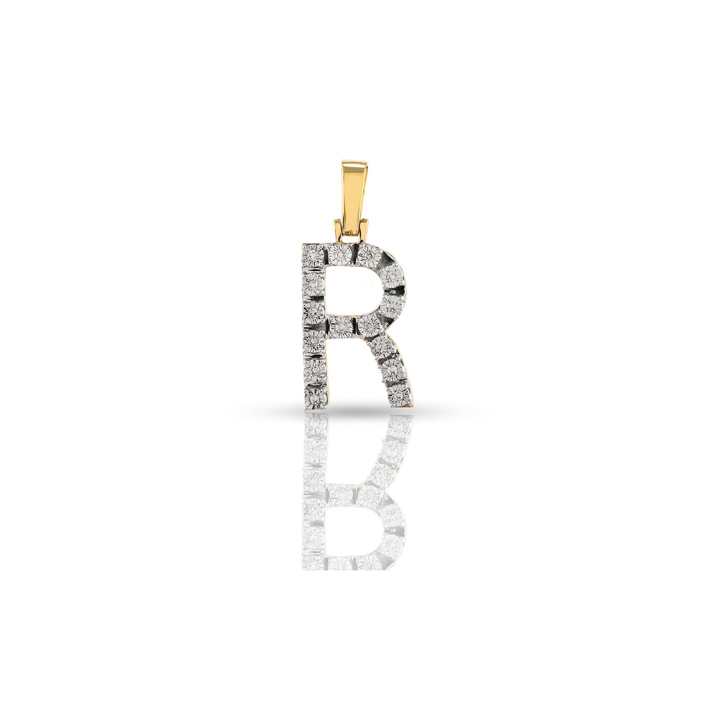Yellow Gold Initial Letter Pendant | Customizable with Diamonds