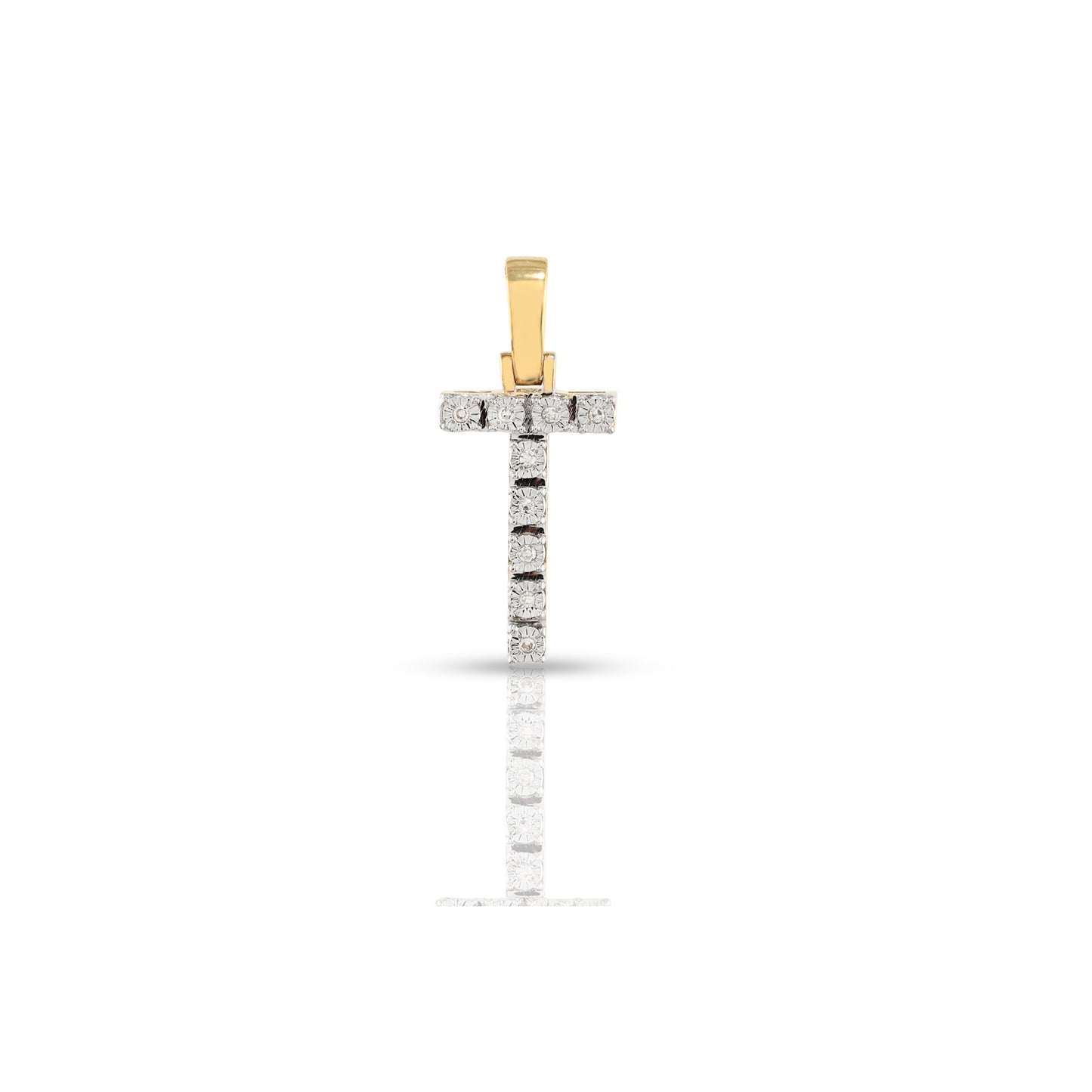 Yellow Gold Initial Letter Pendant | Customizable with Diamonds