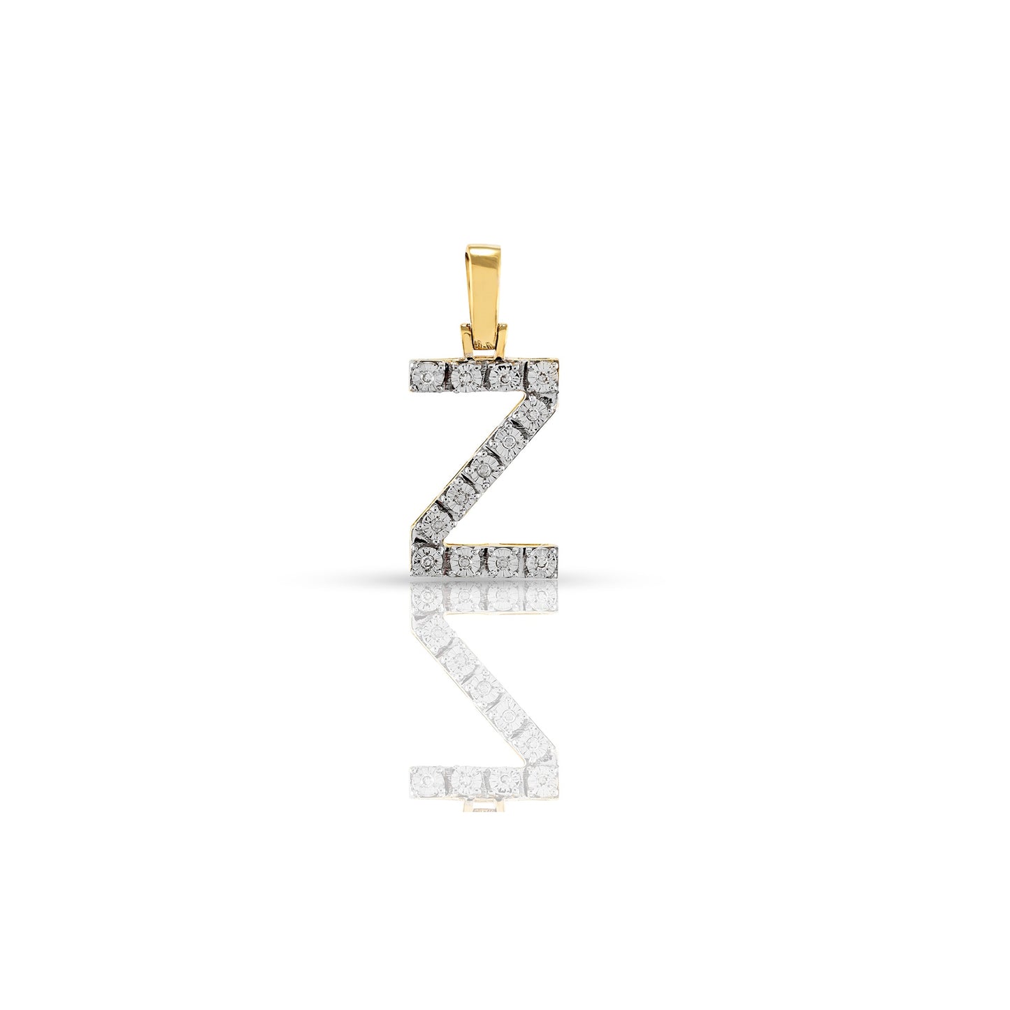 Yellow Gold Initial Letter Pendant | Customizable with Diamonds
