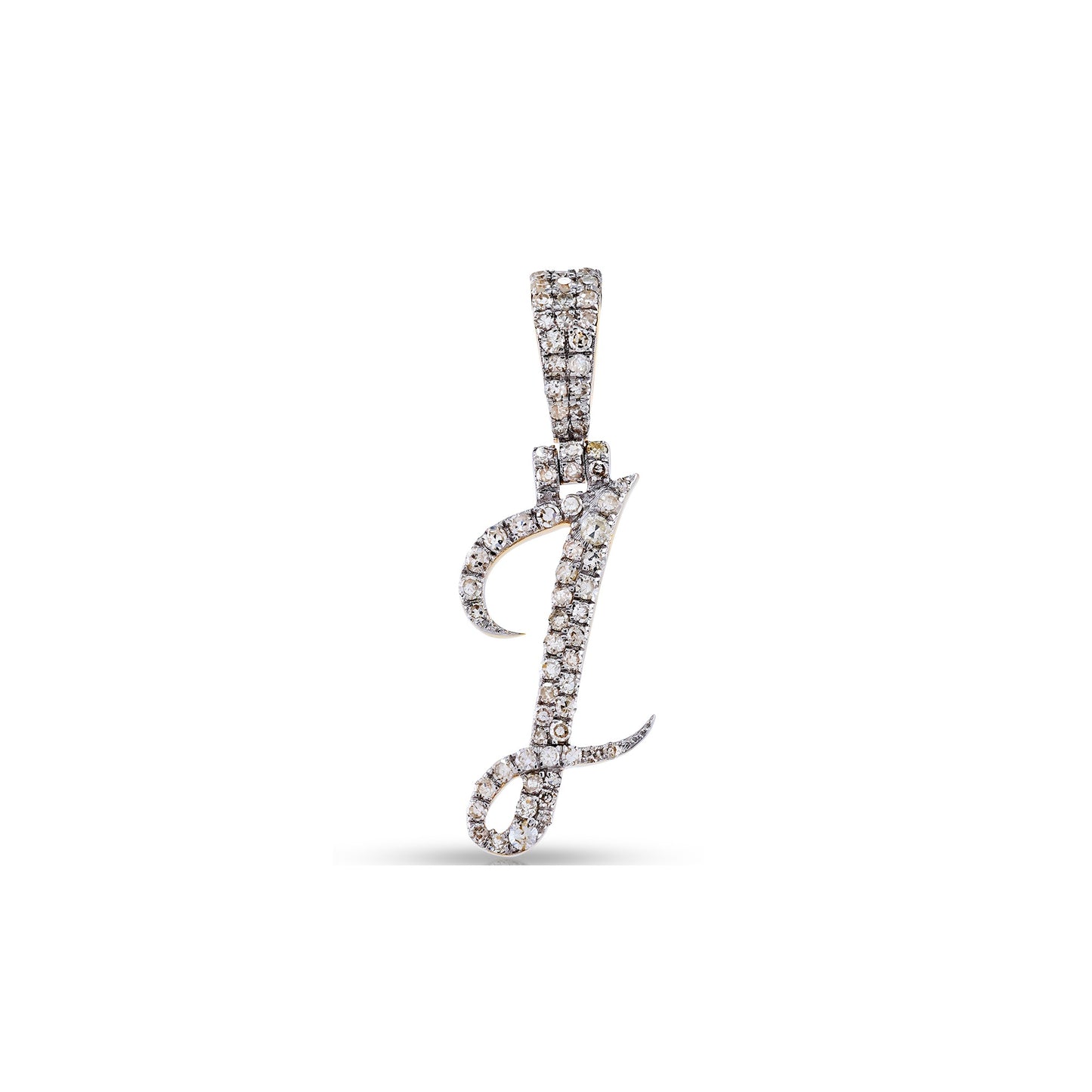 Yellow Gold White Diamond 'A-Z' Initial Pendant by Truth Jewel