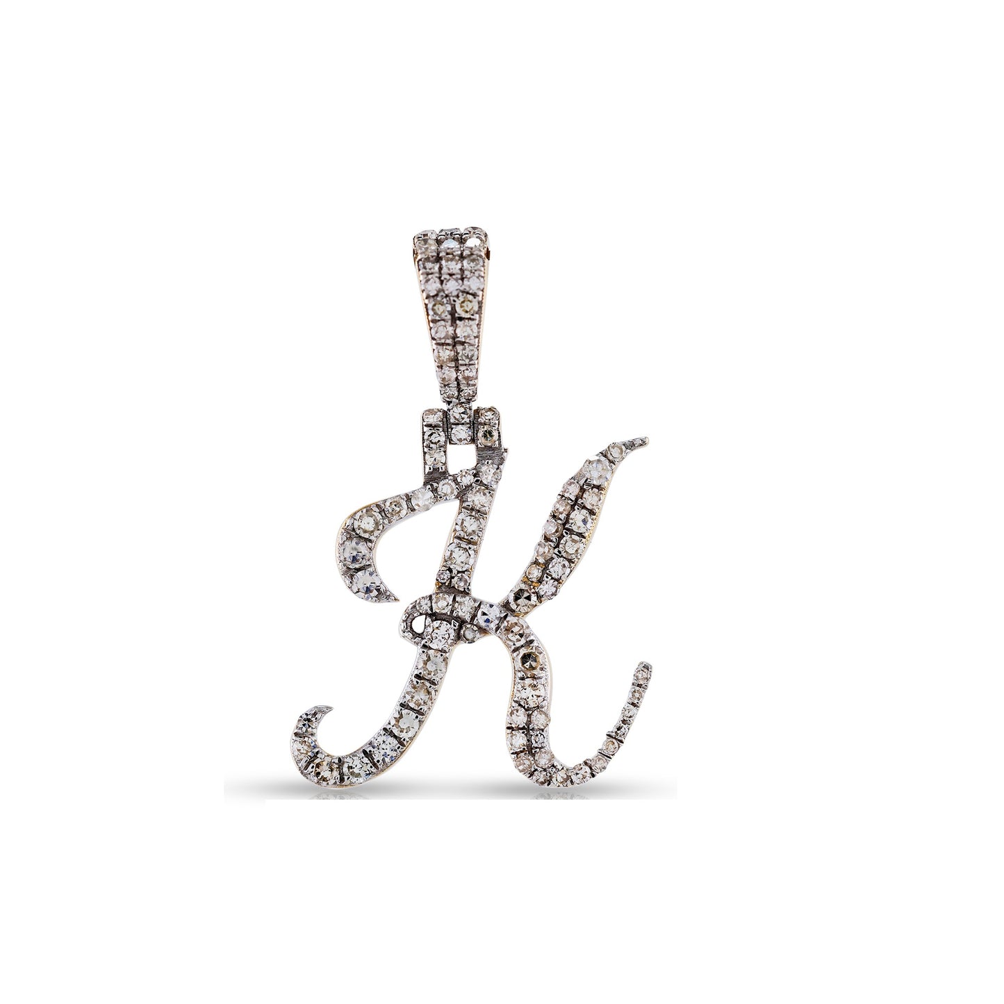 Yellow Gold White Diamond 'A-Z' Initial Pendant by Truth Jewel