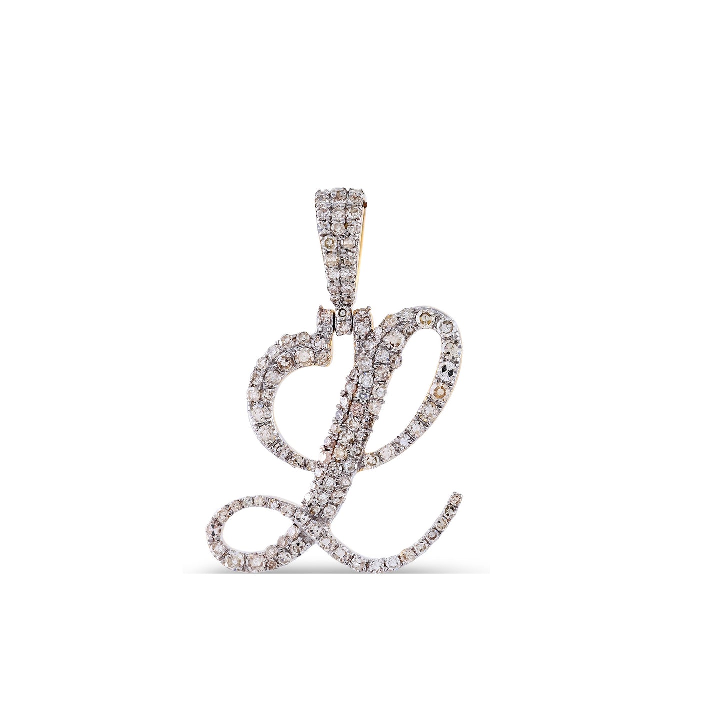 Yellow Gold White Diamond 'A-Z' Initial Pendant by Truth Jewel