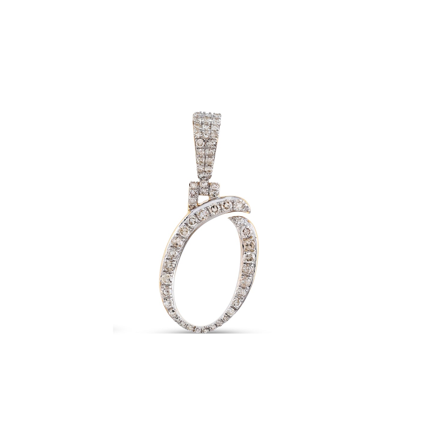 Yellow Gold White Diamond 'A-Z' Initial Pendant by Truth Jewel