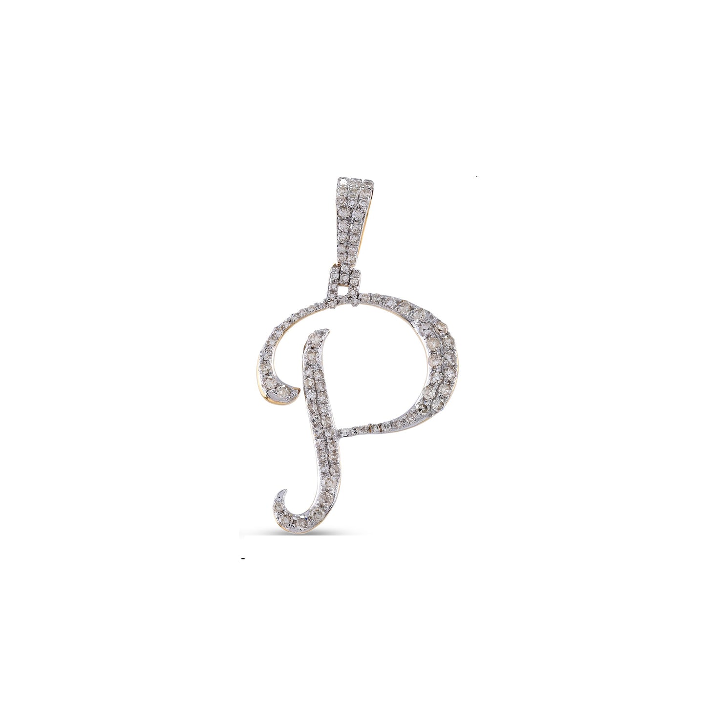 Yellow Gold White Diamond 'A-Z' Initial Pendant by Truth Jewel