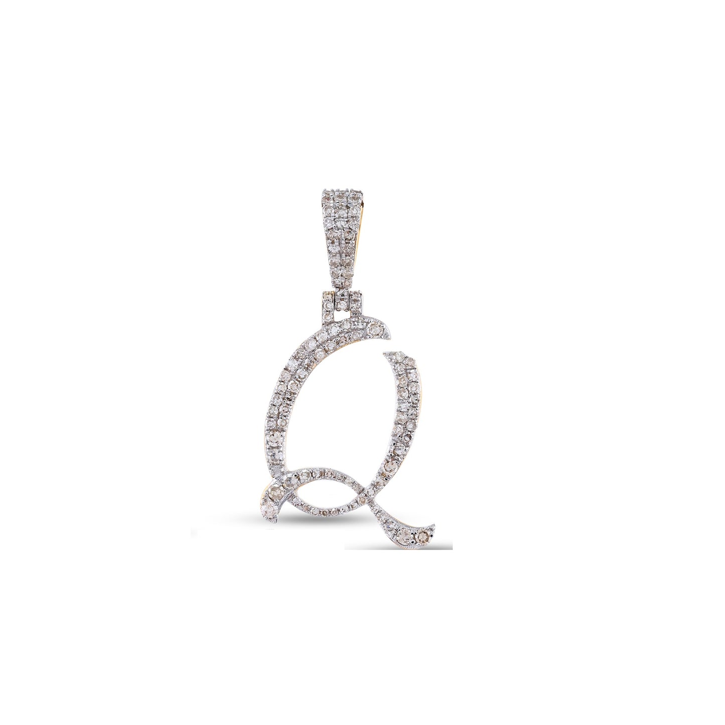 Yellow Gold White Diamond 'A-Z' Initial Pendant by Truth Jewel