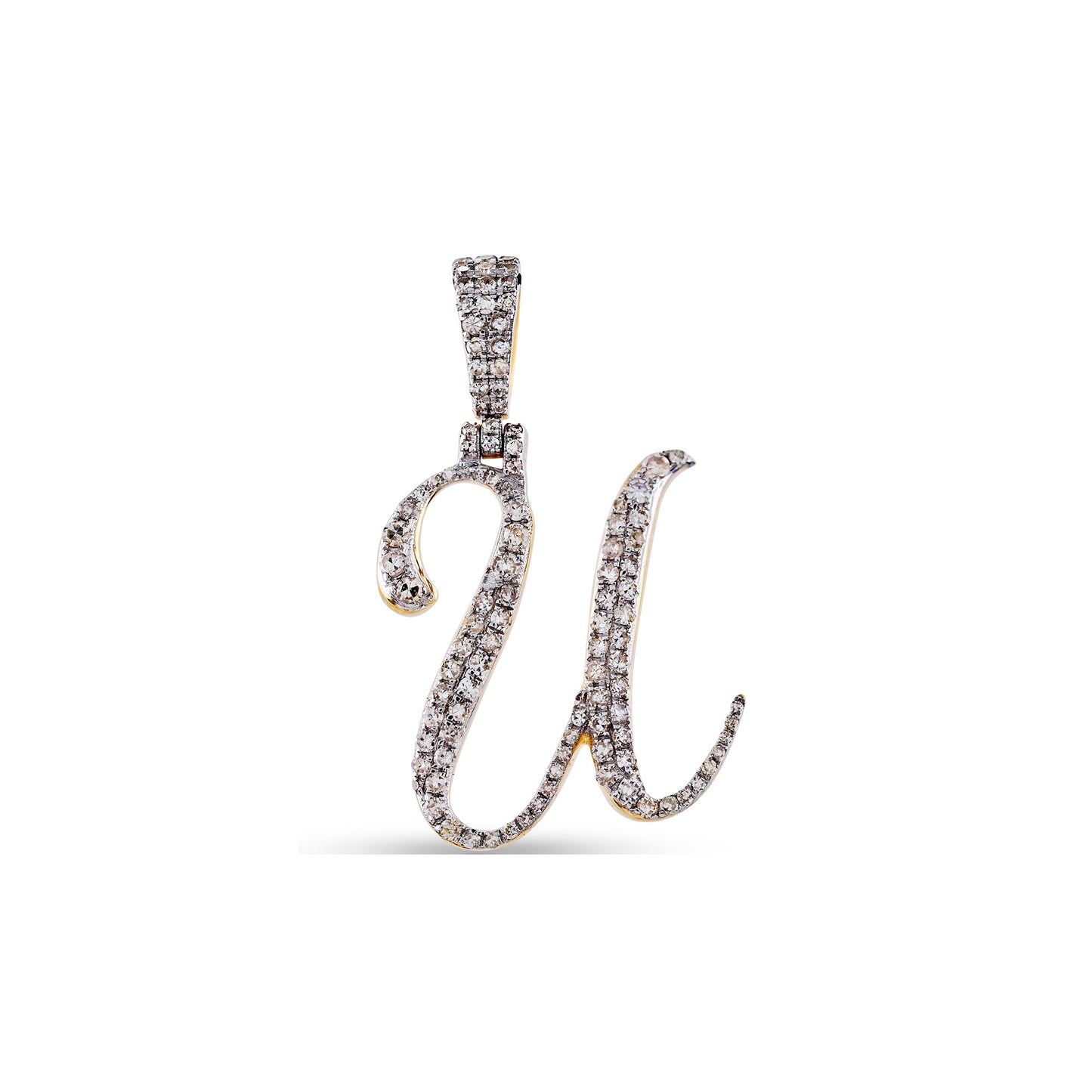 Yellow Gold White Diamond 'A-Z' Initial Pendant by Truth Jewel