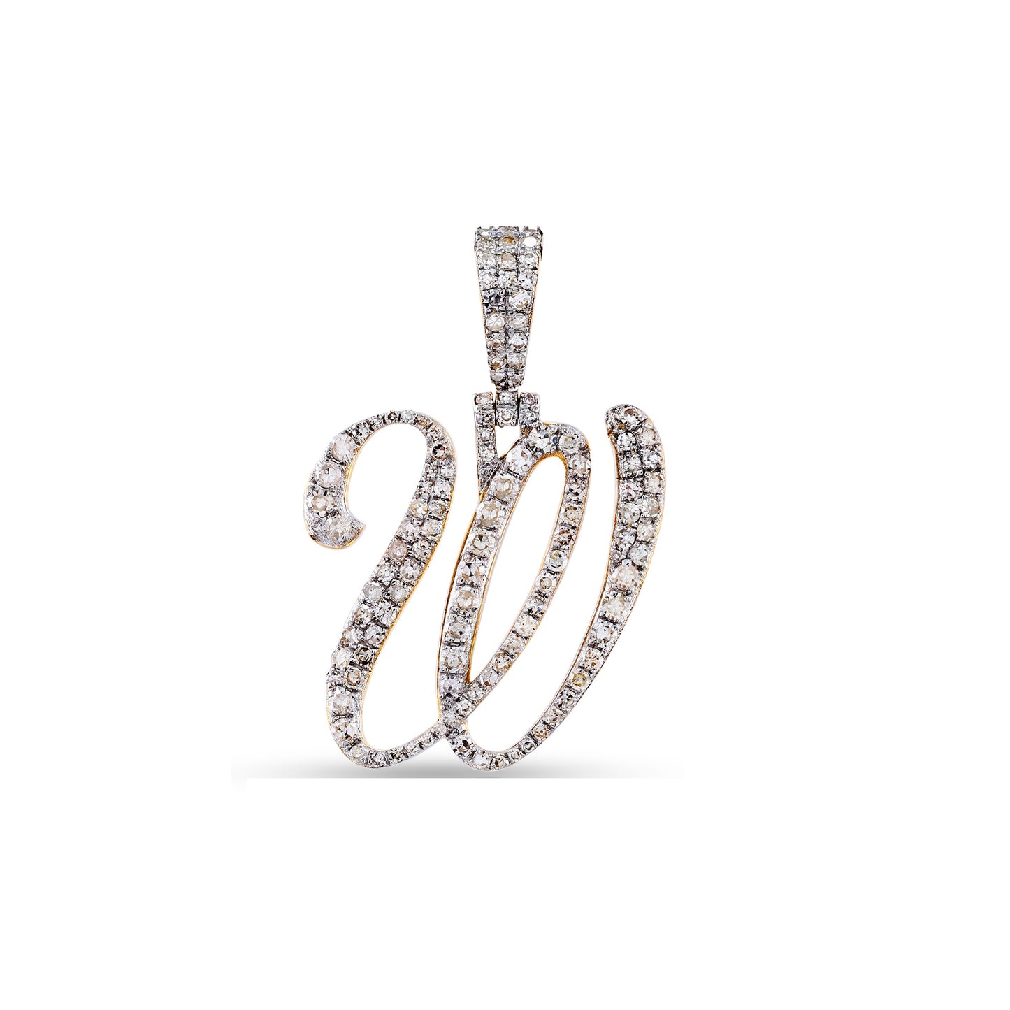 Yellow Gold White Diamond 'A-Z' Initial Pendant by Truth Jewel