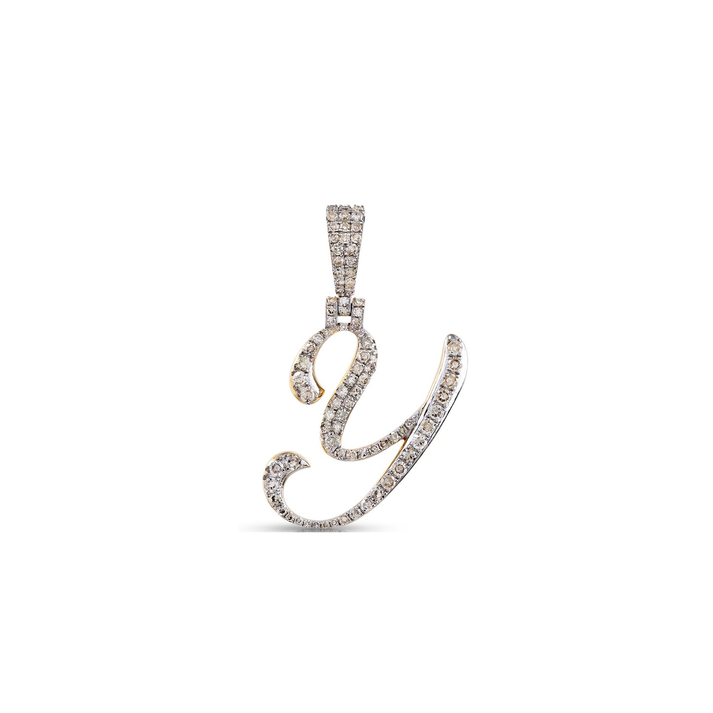 Yellow Gold White Diamond 'A-Z' Initial Pendant by Truth Jewel