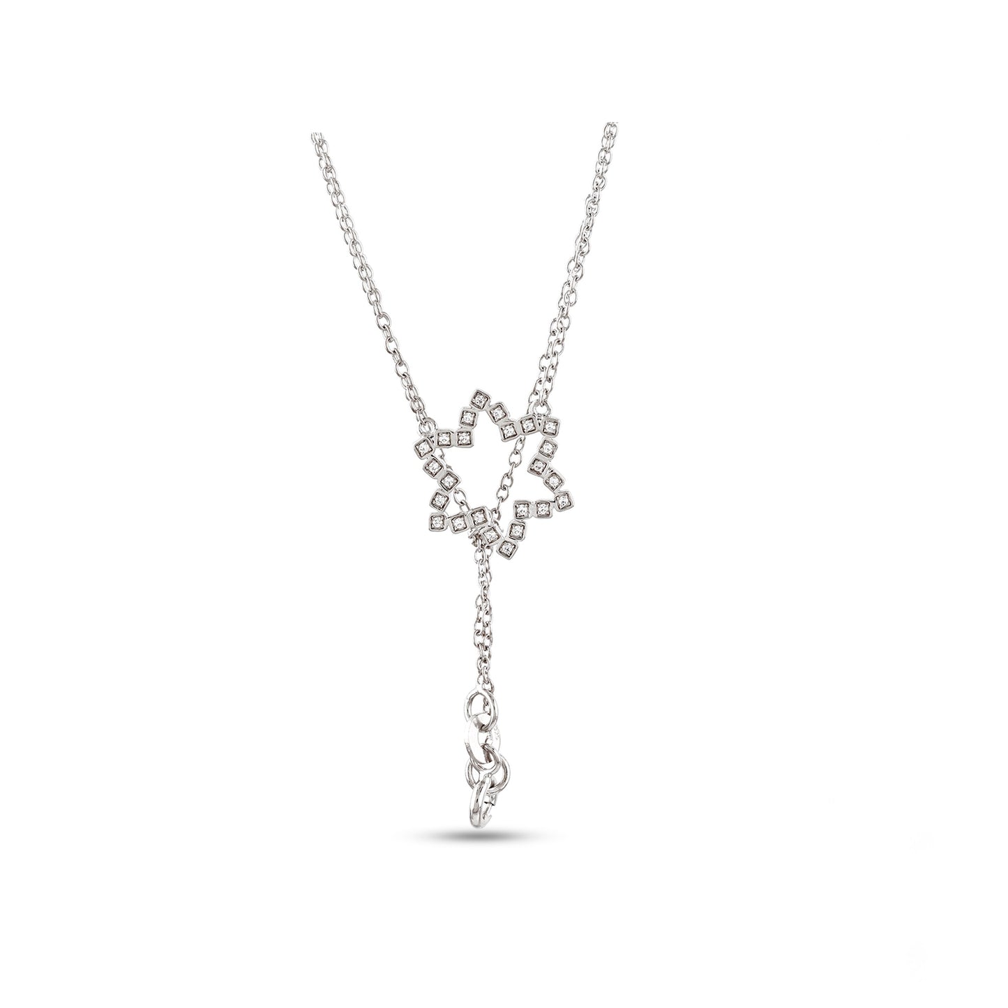 925 Silver Cz Round Diamond Star Pendant