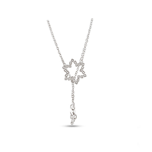 925 Silver Cz Round Diamond Star Pendant