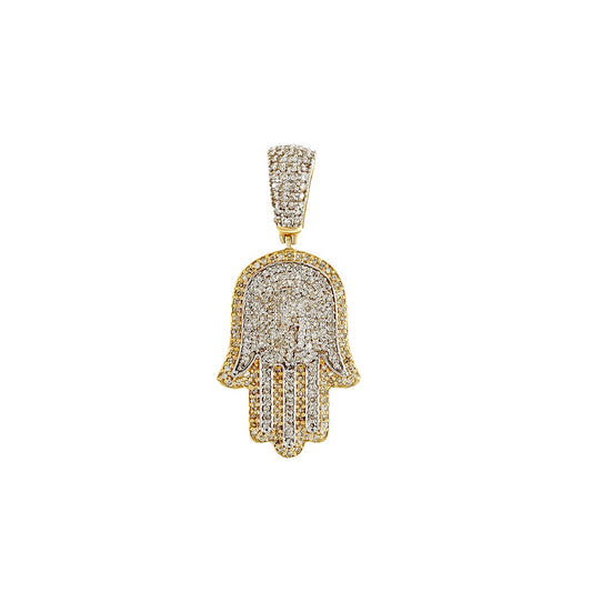 Yellow Gold Diamond Hamsa Pendant