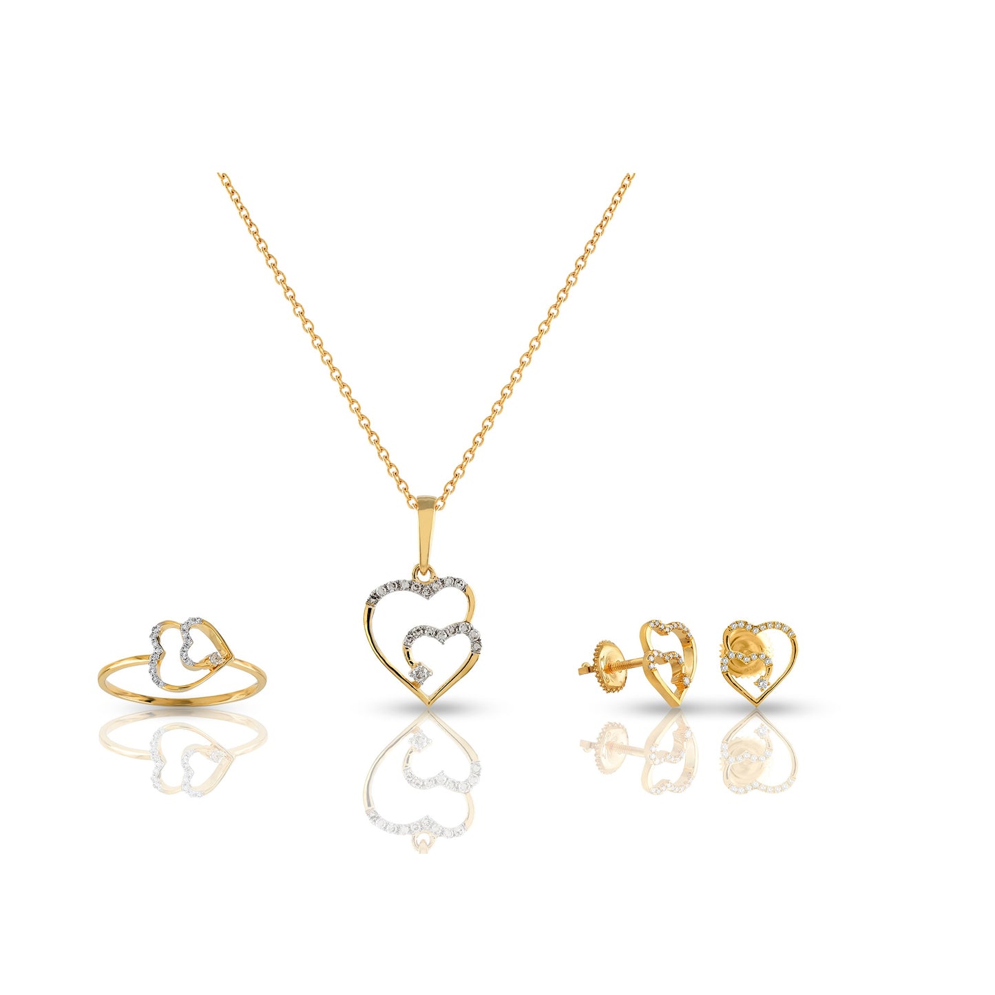 Radiant Romance: Diamond Heart Pendant Set With Chain By Truth Jewel