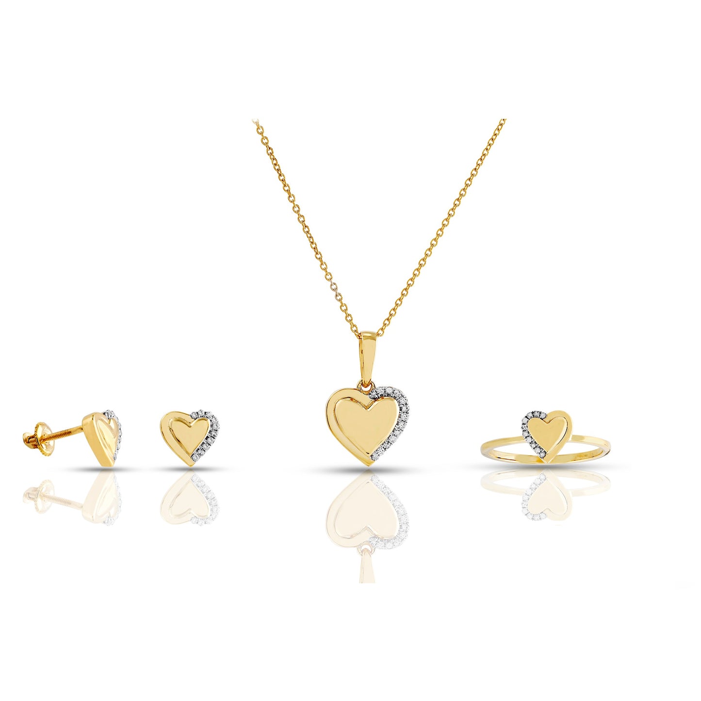 Love's Embrace: Diamond Heart Pendant Set With Chain By Truth Jewel