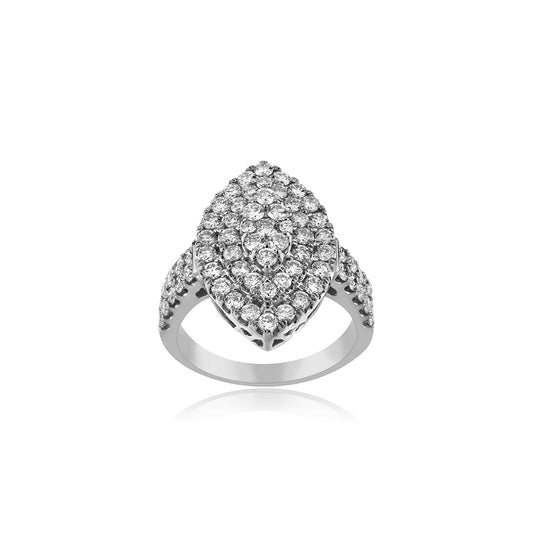 925 Silver CZ Round Diamond Pear Shaped Engagement Ring