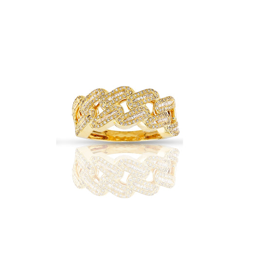 10k Yellow Gold Diamond Cuban Ring By Truth Jewel