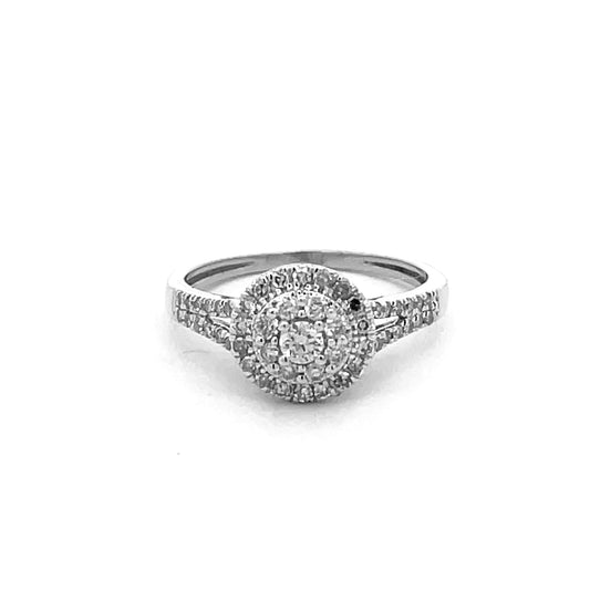 925 Silver CZ Round Diamond Engagement  Ring