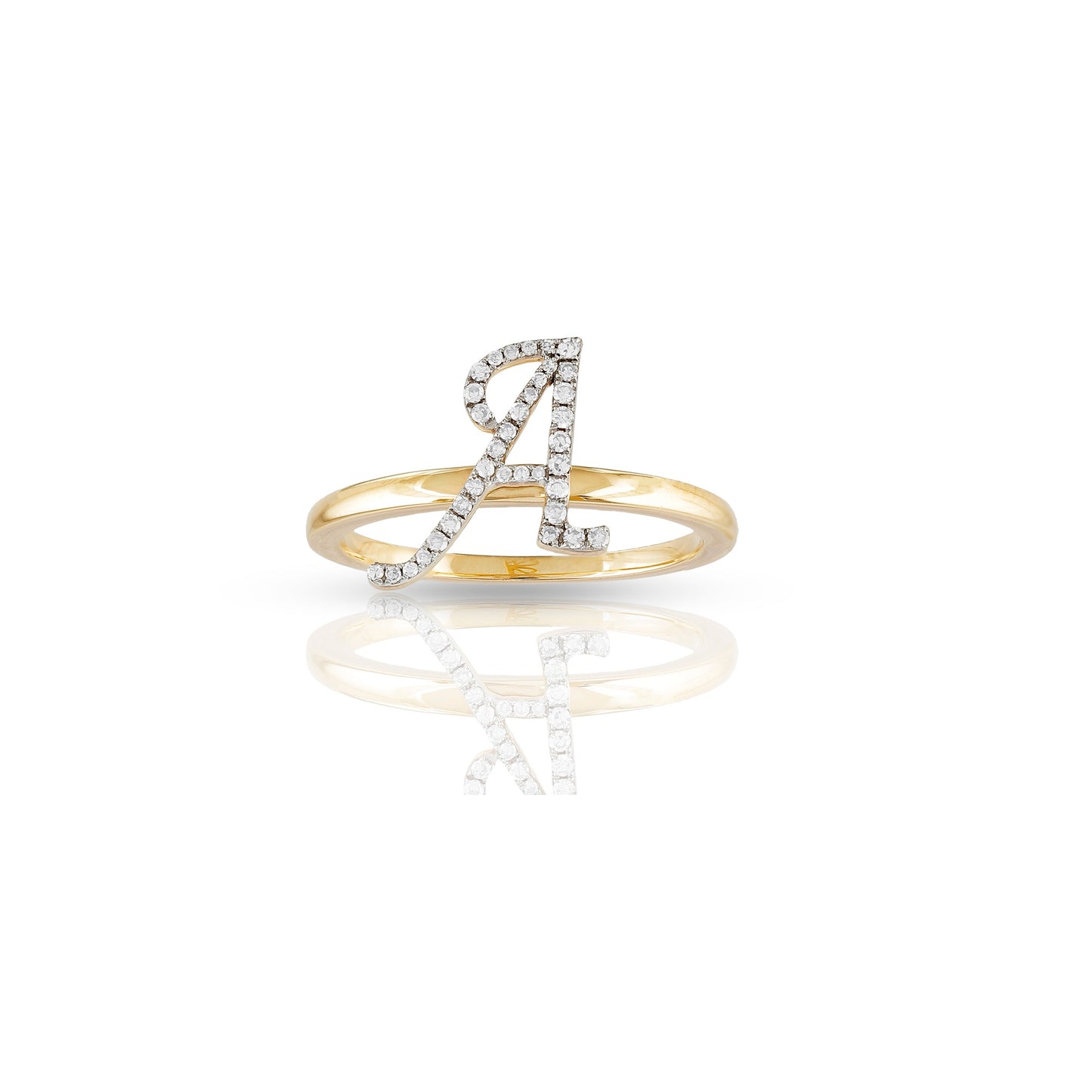 14K Yellow Gold Initial Letter Ring By Truth Jewel