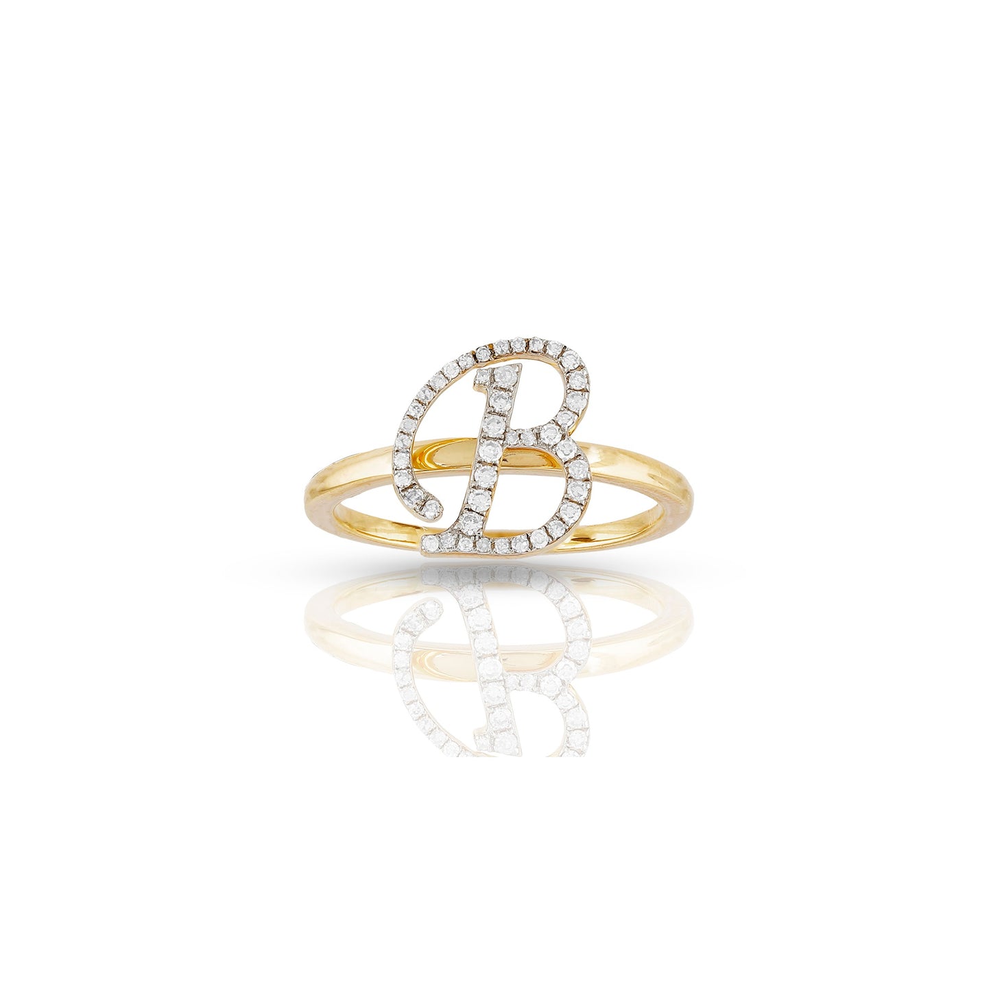 14K Yellow Gold Initial Letter Ring By Truth Jewel