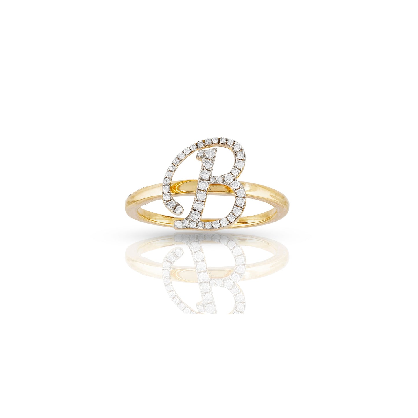 10K Yellow Gold Initial Letter Ring By Truth Jewel