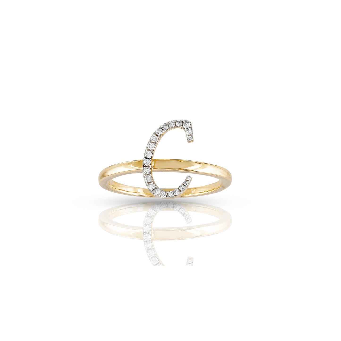 14K Yellow Gold Initial Letter Ring By Truth Jewel