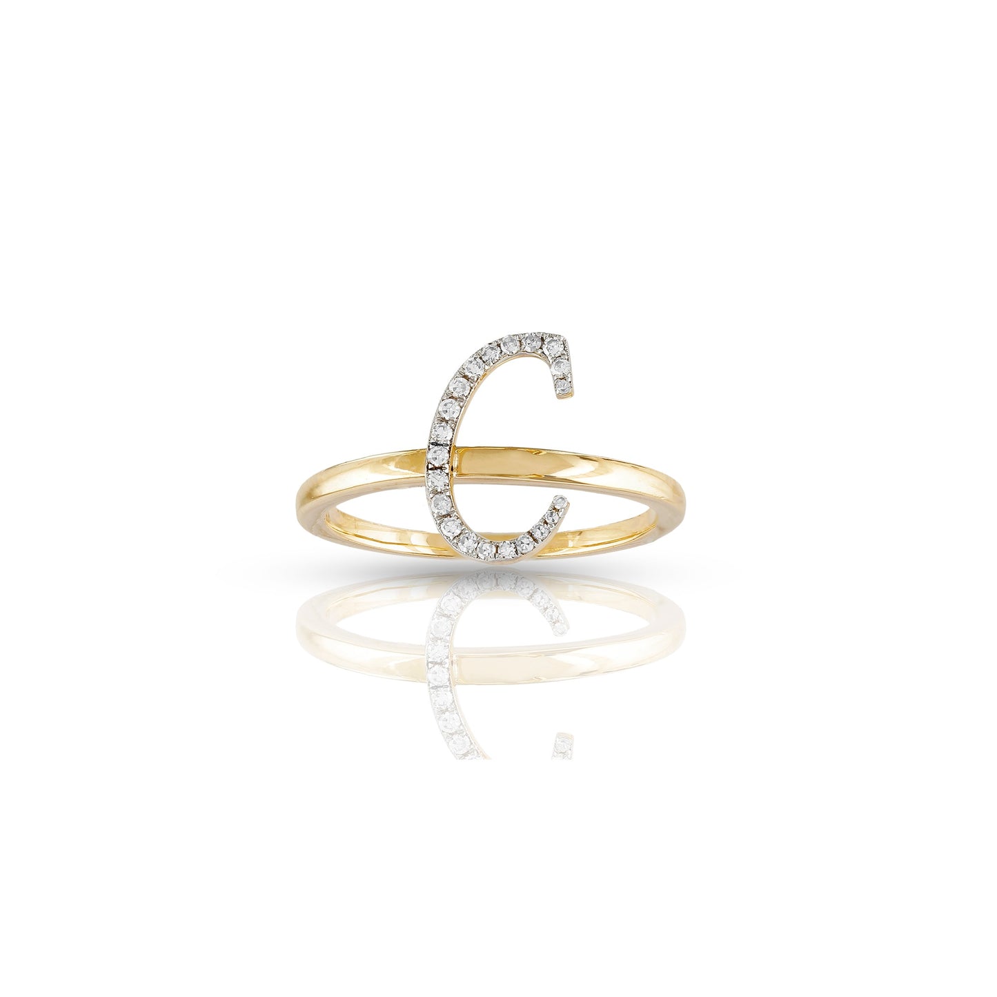 10K Yellow Gold Initial Letter Ring By Truth Jewel