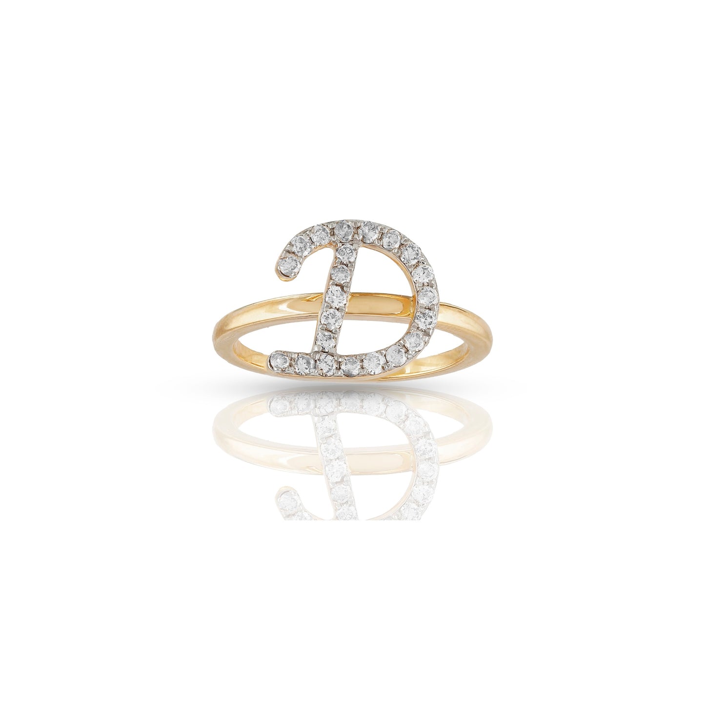 14K Yellow Gold Initial Letter Ring By Truth Jewel