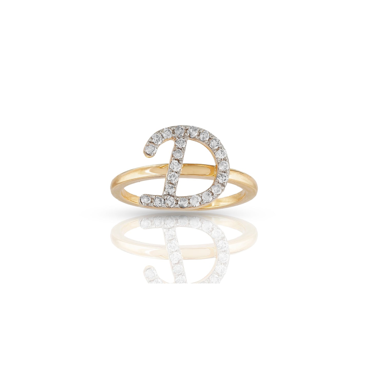 10K Yellow Gold Initial Letter Ring By Truth Jewel