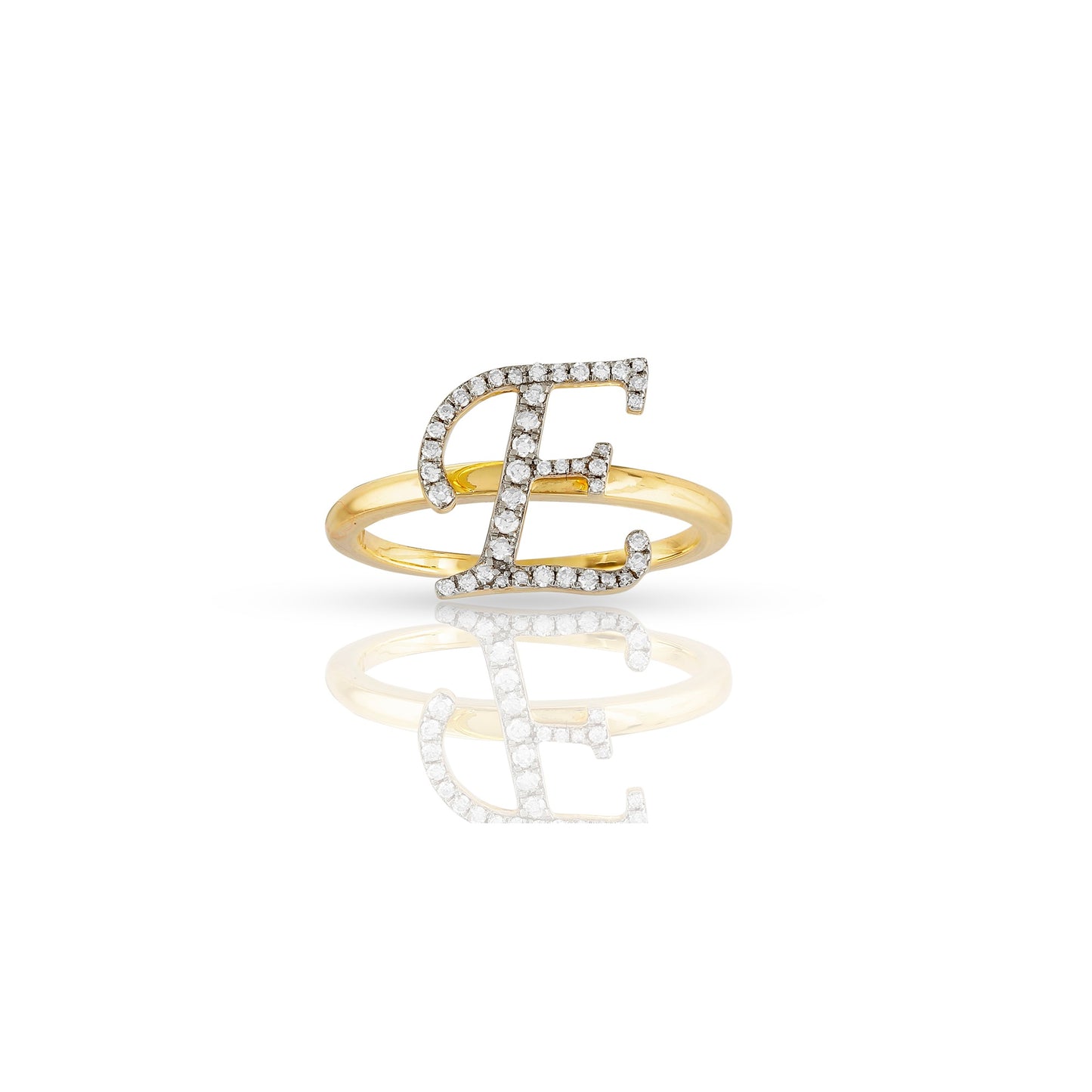 14K Yellow Gold Initial Letter Ring By Truth Jewel