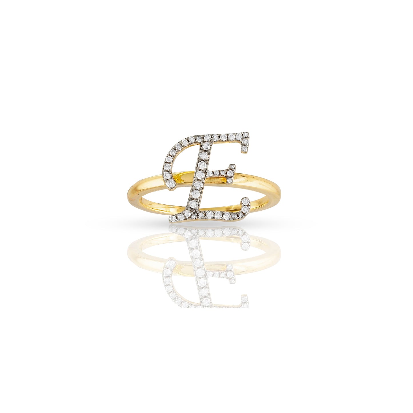 10K Yellow Gold Initial Letter Ring By Truth Jewel