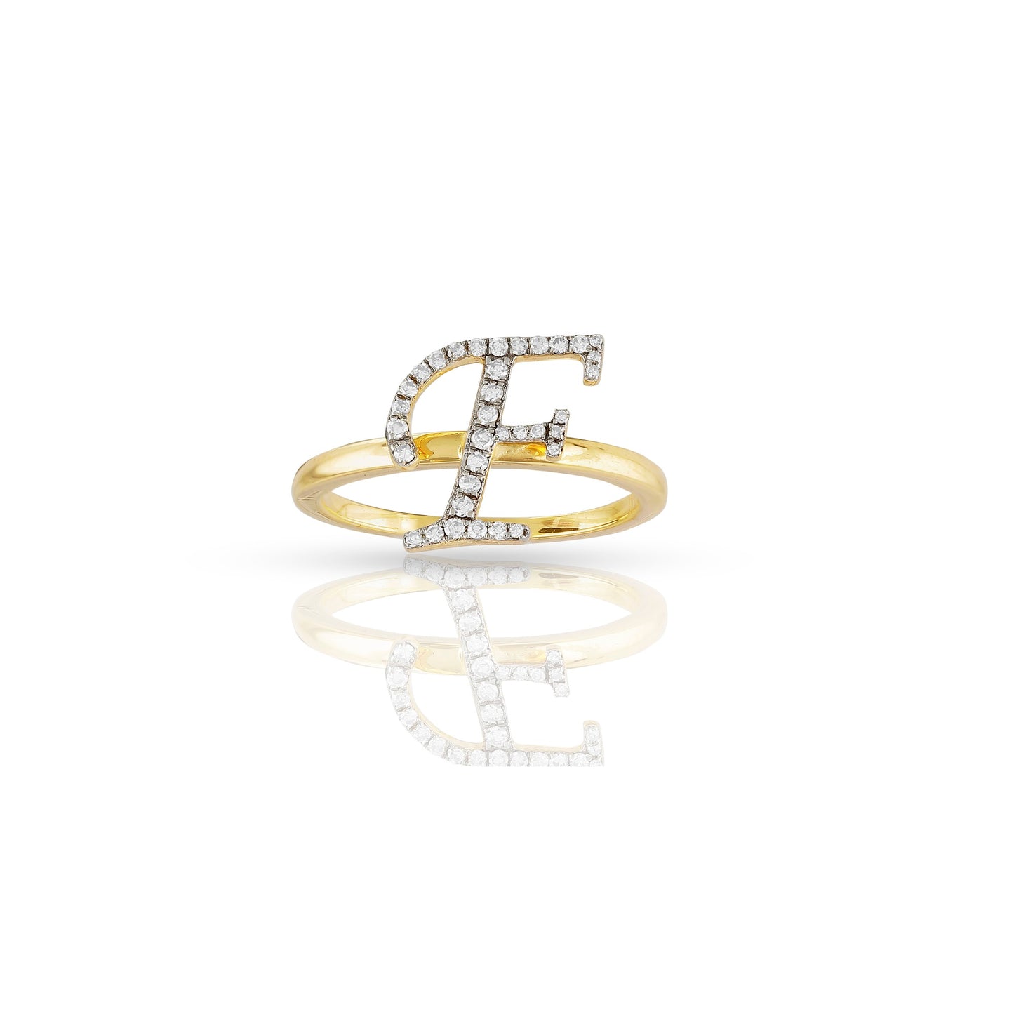 14K Yellow Gold Initial Letter Ring By Truth Jewel