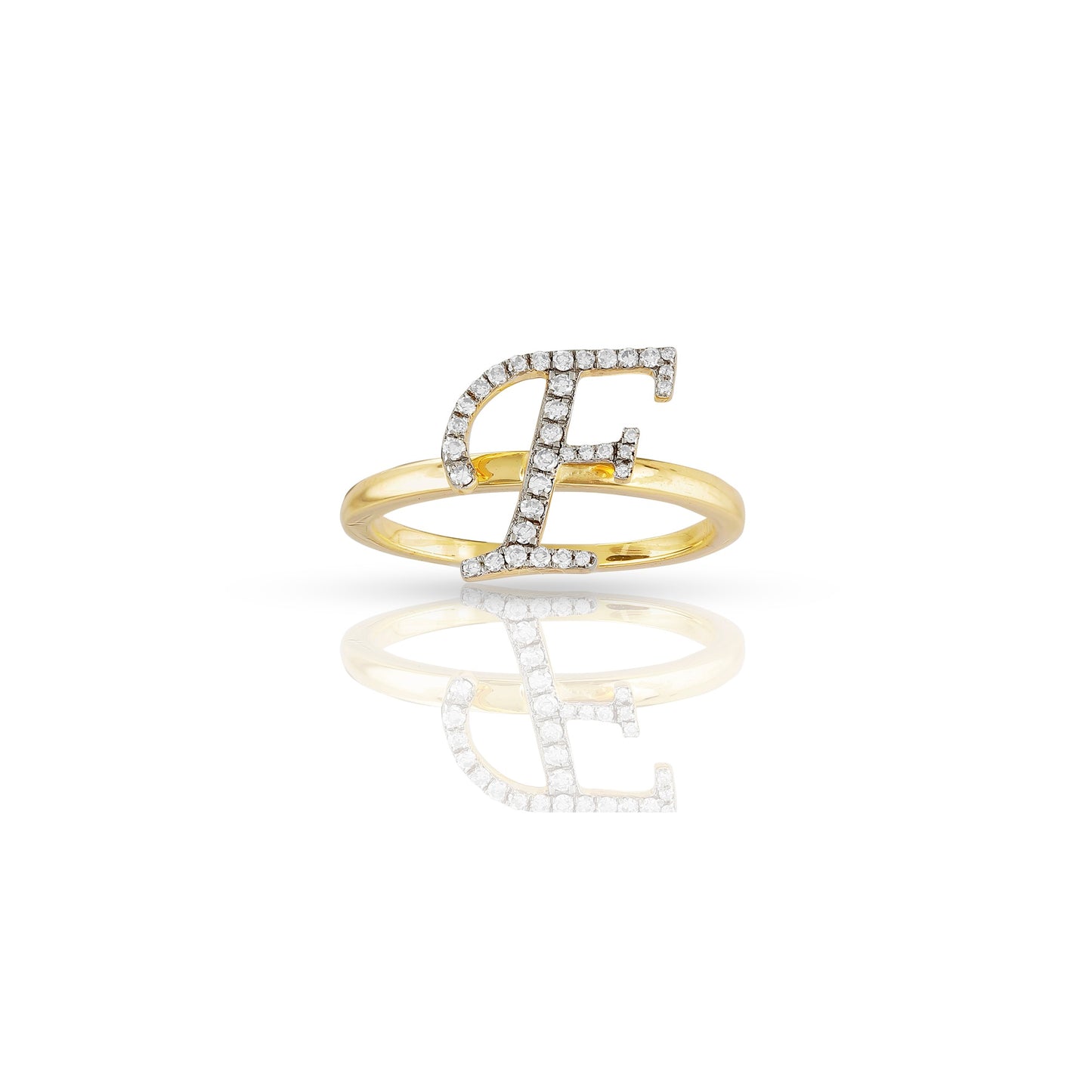 10K Yellow Gold Initial Letter Ring By Truth Jewel