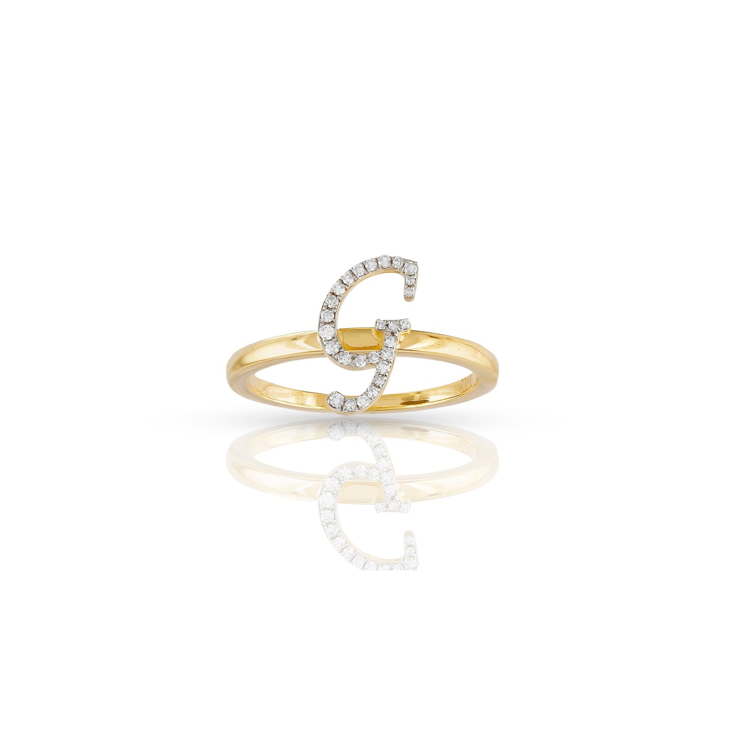 14K Yellow Gold Initial Letter Ring By Truth Jewel