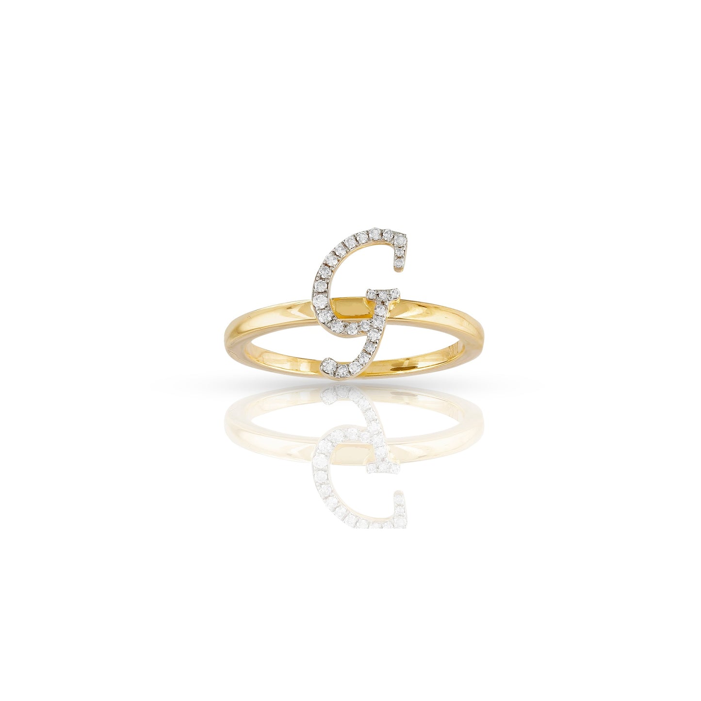 10K Yellow Gold Initial Letter Ring By Truth Jewel