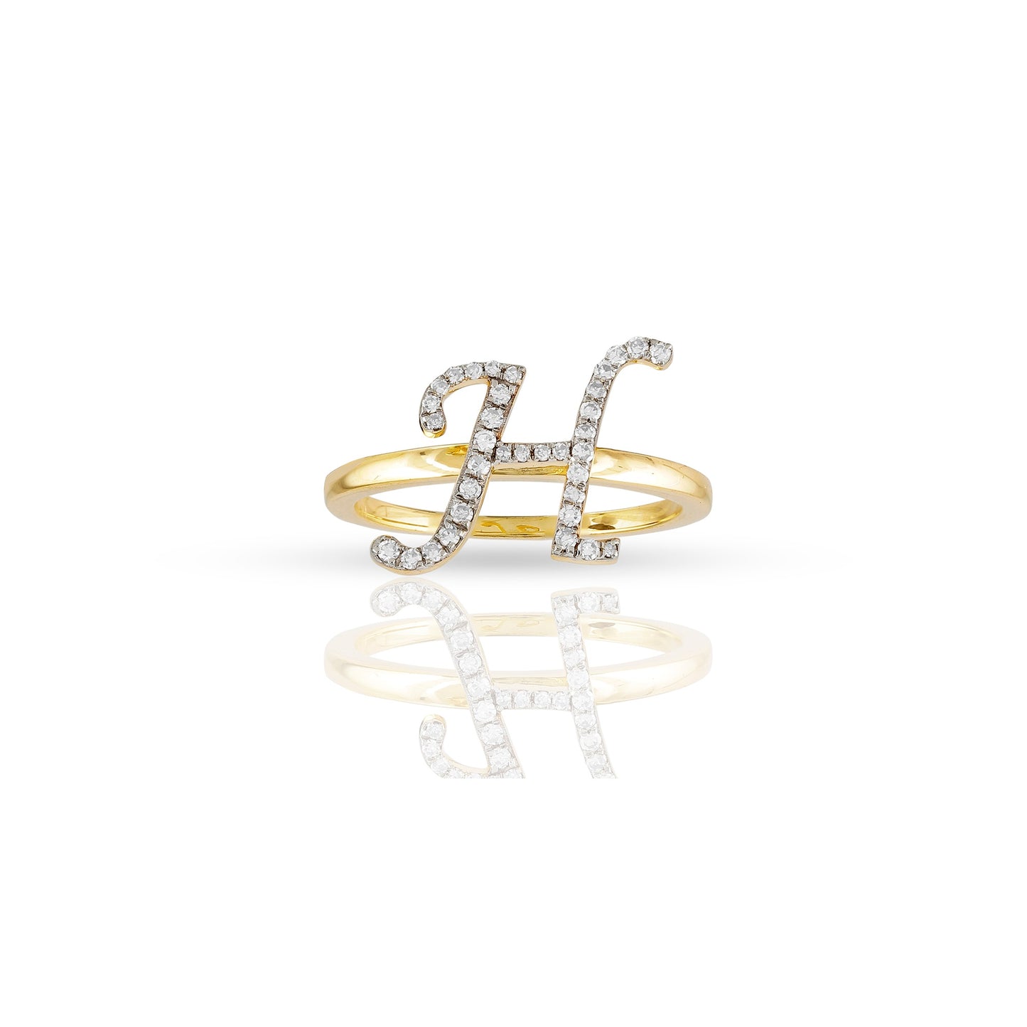 14K Yellow Gold Initial Letter Ring By Truth Jewel