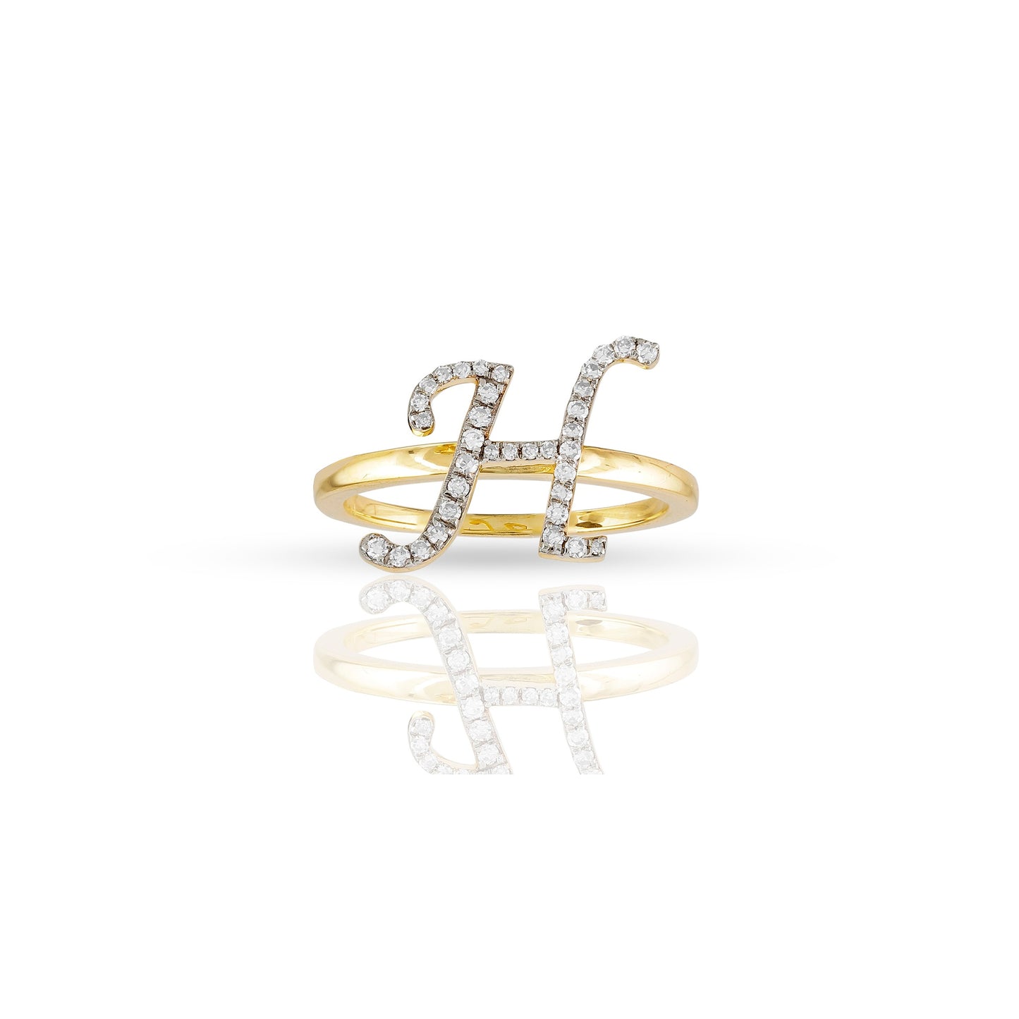 10K Yellow Gold Initial Letter Ring By Truth Jewel
