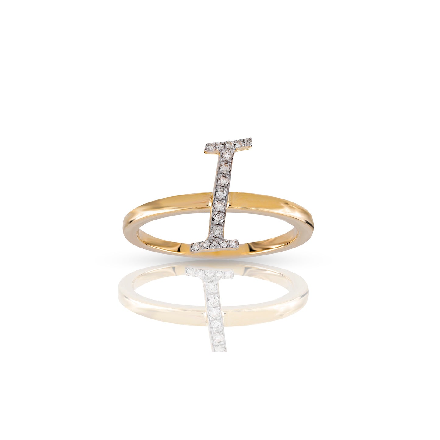14K Yellow Gold Initial Letter Ring By Truth Jewel