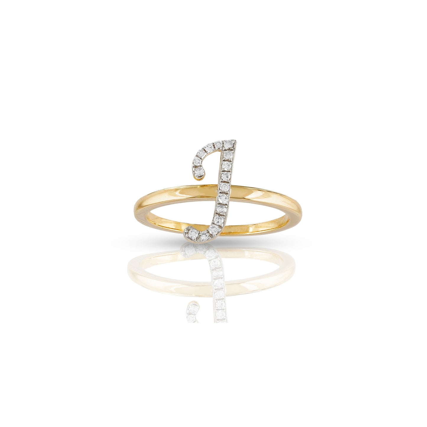 14K Yellow Gold Initial Letter Ring By Truth Jewel