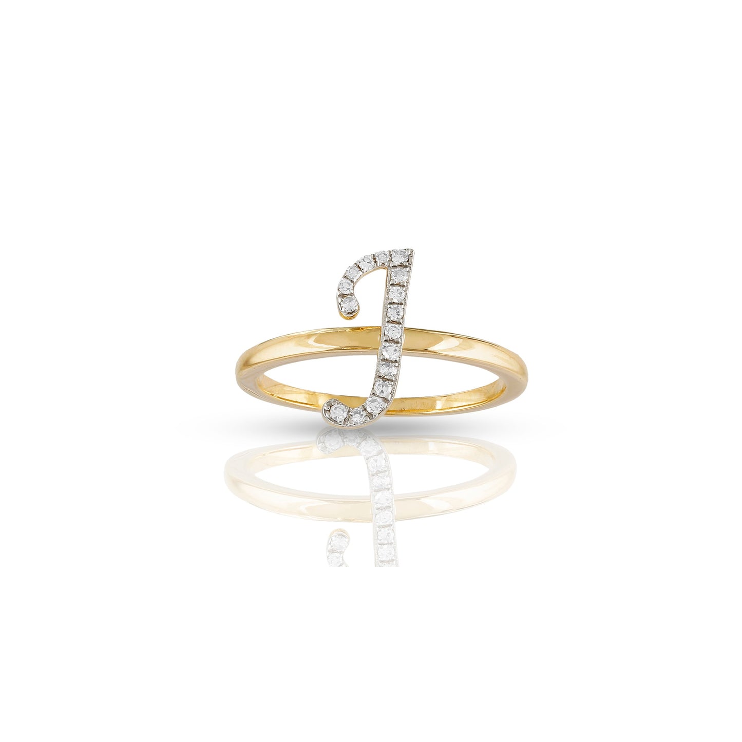 10K Yellow Gold Initial Letter Ring By Truth Jewel