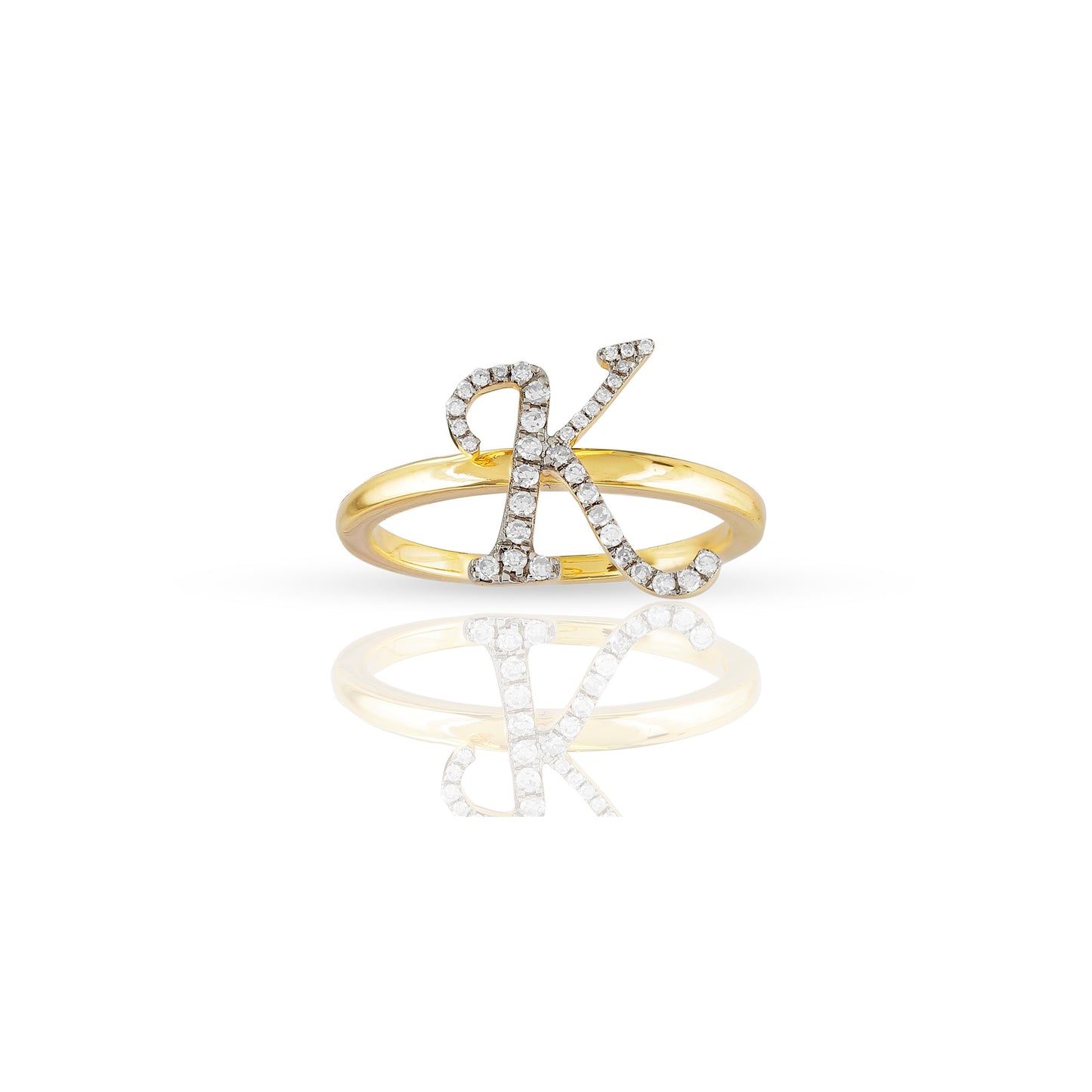 10K Yellow Gold Initial Letter Ring By Truth Jewel