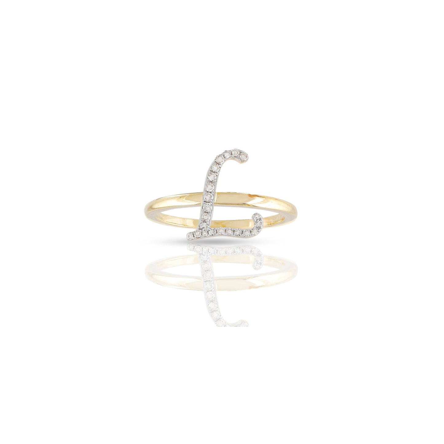 10K Yellow Gold Initial Letter Ring By Truth Jewel