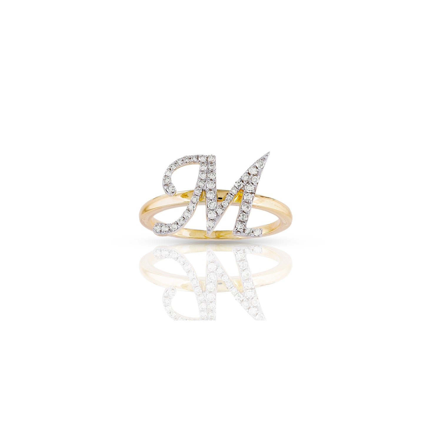14K Yellow Gold Initial Letter Ring By Truth Jewel
